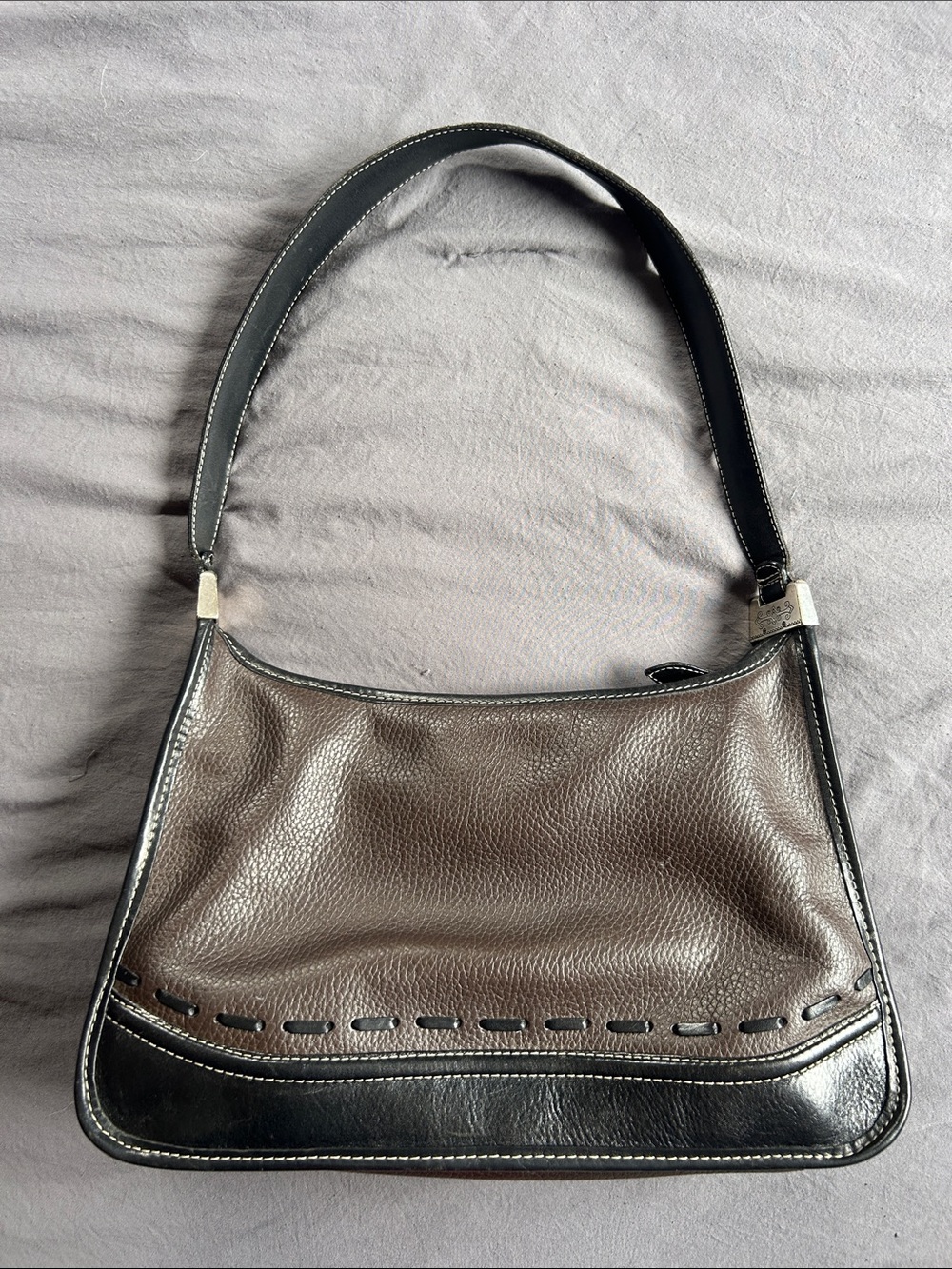 Brighton Classic Brown and Black Leather Shoulder Bag